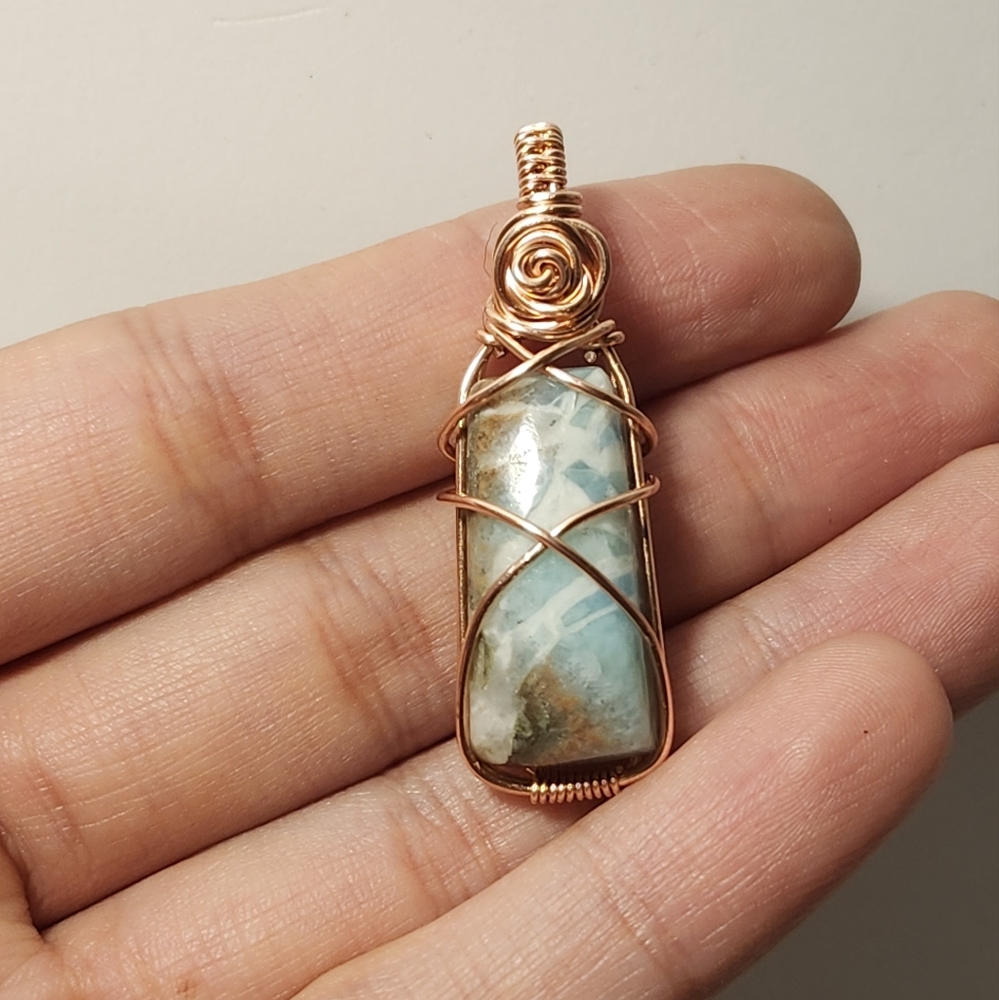 Handcrafted Wire Wrapped Stone Pendant